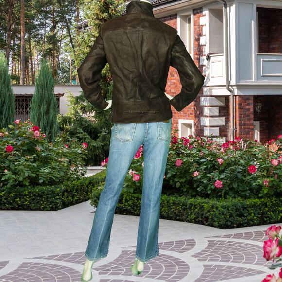 Women's Lone Pine Brown USA Made Full Zip Leather Jacket Coat M - Picture 4 of 12